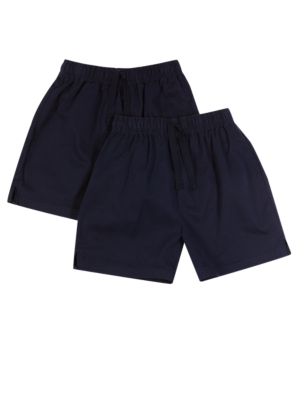 2 Pack Boys&#39; Pure Cotton PE Shorts with Active Sport&trade;